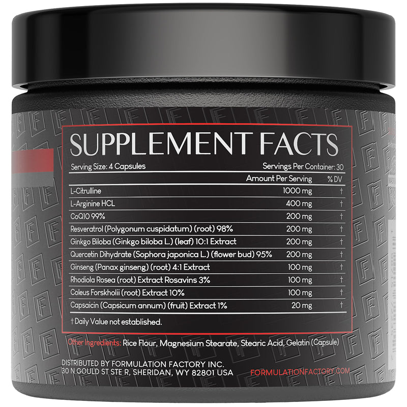 [Australia] - Heart of Steel: 10-in-1 Metabolic Maximizer Nitric Oxide Supplement, Blood Pressure Support, L Arginine, L Citrulline Natural Pre-Workout: Energy Management 120 Count 120 Count (Pack of 1) 