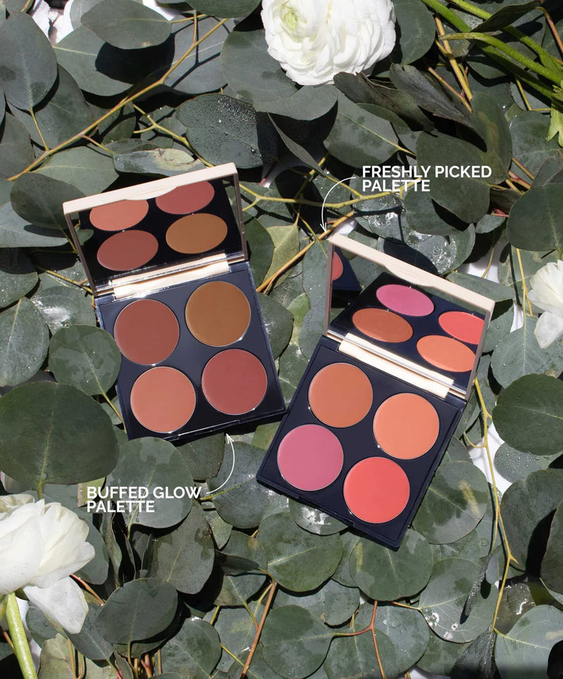 [Australia] - Fitglow Beauty Multi-Use Ceramide Cream Lip & Cheek Palette | Skincare-First Cream Pigment | Hydrating, Buildable Color | Natural Finish for Eyes, Cheeks & Lips | Refillable | Buffed Glow - 20g 