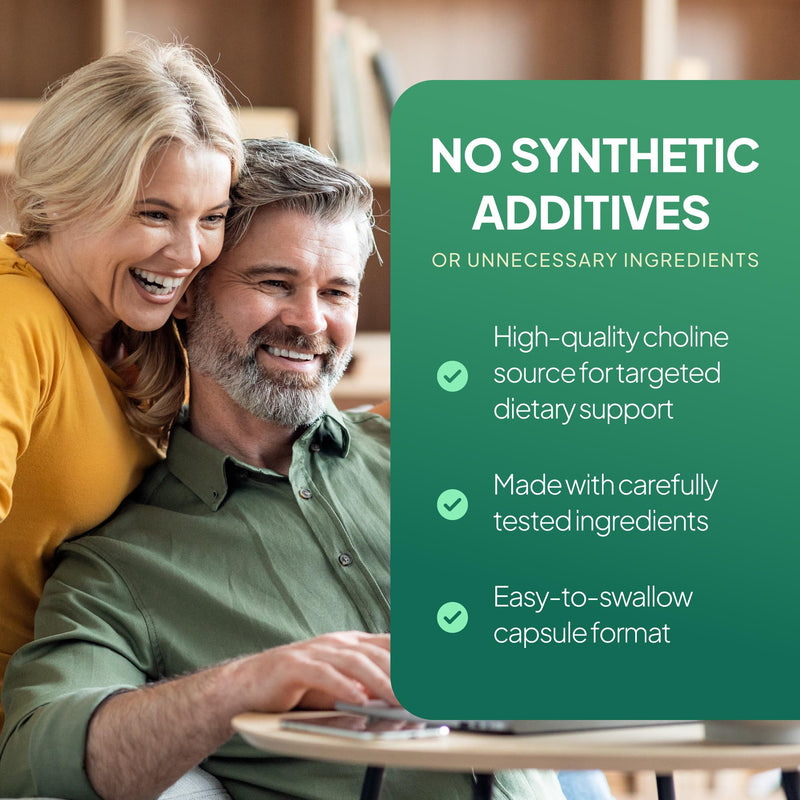 L-Choline Capsules | High-Strength 500mg Active Choline | Suitable for Vegans & Vegetarians | 120 Capsules = 2 Months' Supply | Manufactured in The UK in Accordance with GMP Standards New Label Design