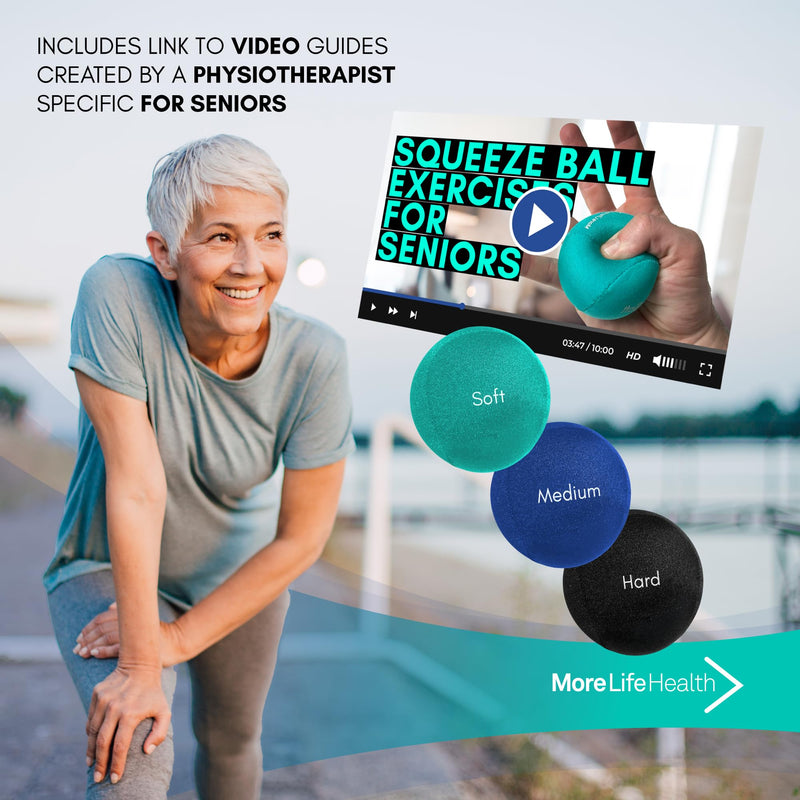 [Australia] - Hand Balls for Therapy - Hand Balls for Arthritis and Carpal Tunnel - Hand Exercise Ball for Improved Grip - Stress Balls for Adults 3 Balls 