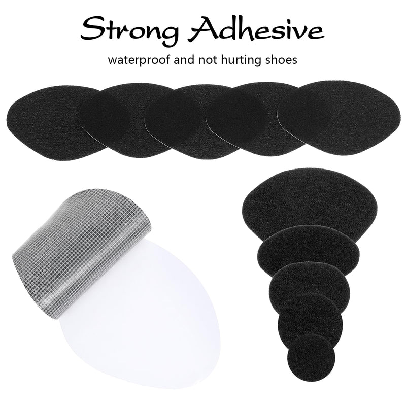 [Australia] - Yuanchu Pack of 30 Heel Me Pads, Heel Pads Shoes Heel Protection 5 Shapes Heel Repair Heel Pads Shoes Leather Sneaker Heel Patch Self Adhesive Non-Slip for Most Types Black 