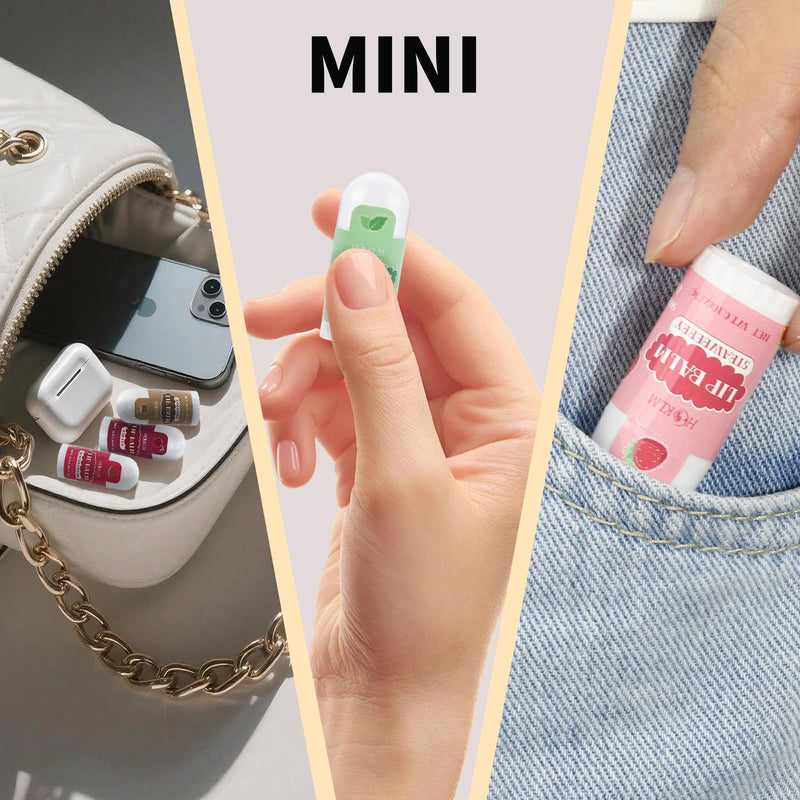 Mini Lip Balm 50 Pcs,Natural Lip Balms with Vitamin E and Coconut Oil | Moisturizes for Dry Lips,Mini Chapstick Bulk Perfect for Birthday Party Favors Gift Bags and Small Gifts,13 Flavors 1 Count (Pack of 50)
