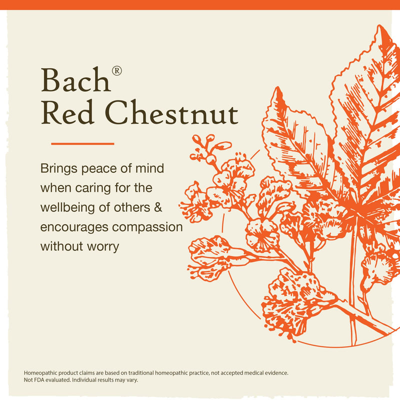 [Australia] - Bach Original Flower Remedies, Red Chestnut for Peace of Mind (Non-Alcohol Formula), Natural Homeopathic Flower Essence, Holistic Wellness and Stress Relief, Vegan, 10mL Dropper 