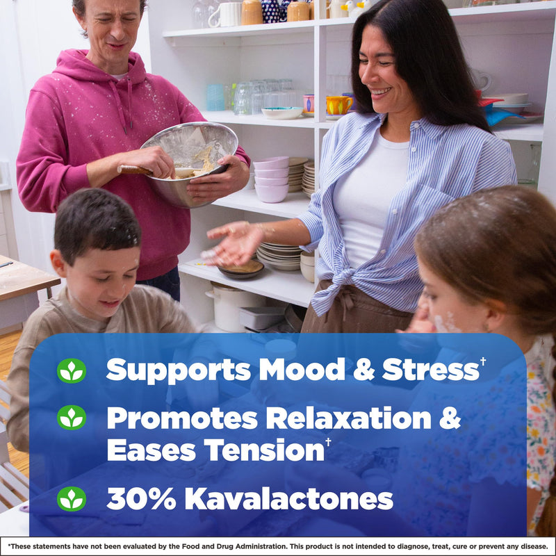 Natrol Mood & Stress Kava Kava 200mg, Dietary Supplement for Relaxation and Eases Tension, 30 Capsules, 15-30 Day Supply Unflavored 30 Count (Pack of 1)