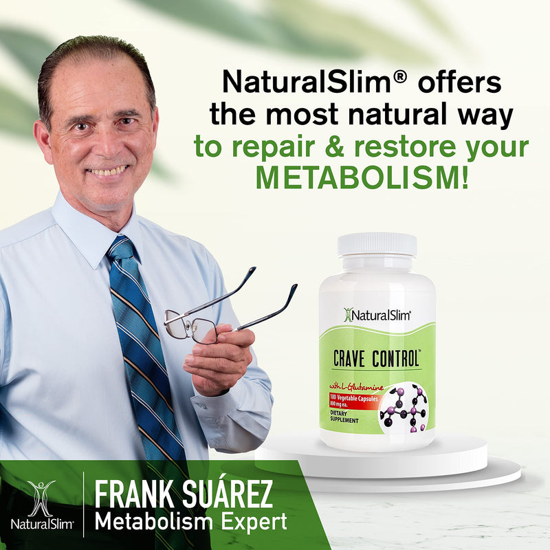 [Australia] - NaturalSlim Crave Control Appetite and Craving Suppressant Supplement - Natural Hunger Suppressant with L glutamine & Thiamine B Complex for Energy & Metabolism Booster - 180 Capsules 