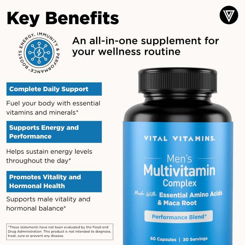 Vital Vitamins Brain Booster Plus + Men's Multivitamins