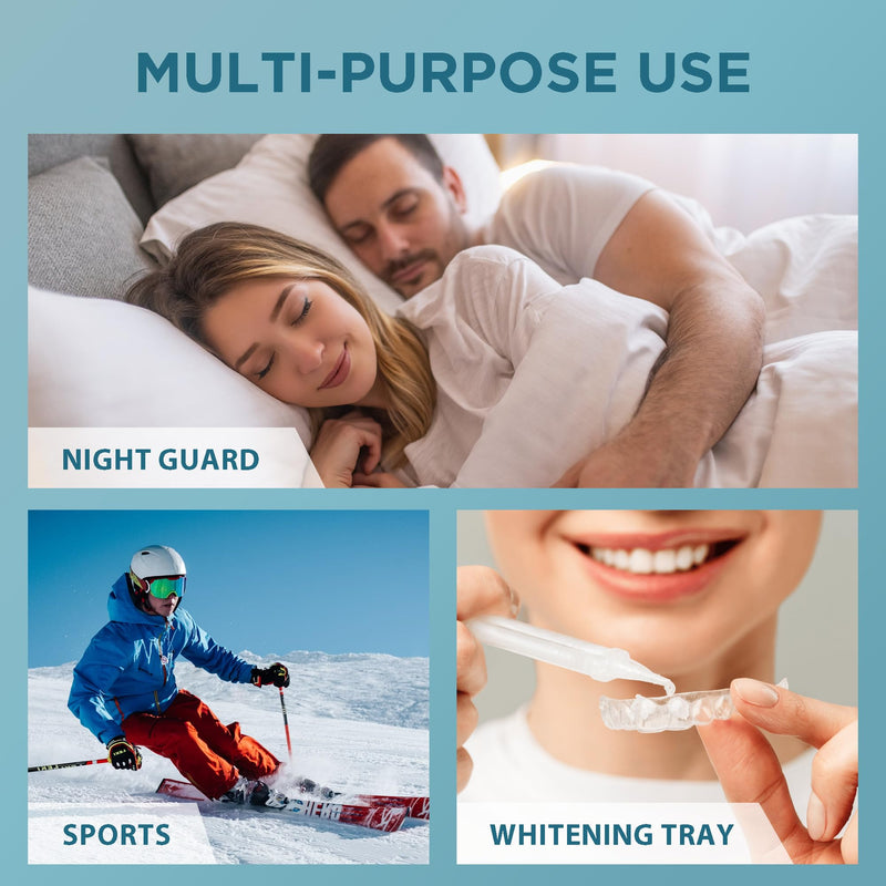 [Australia] - Mouth Guard for Grinding Teeth at Night: Night Guards for Teeth Clenching Custom Fit for Nighttime Protection - 4 Pack 20 Cleansing Tablets 