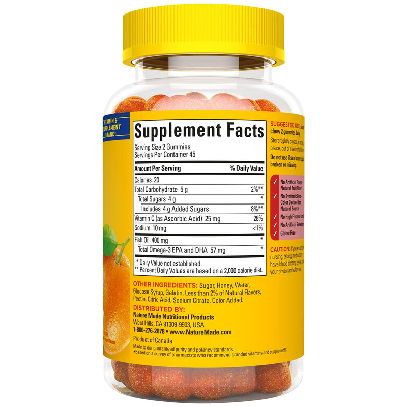 [Australia] - Nature Made Fish Oil Omega 3 Gummies, Omega 3 Fish Oil Supplements, Healthy Heart Support, 90 Gummies, 45 Day Supply Orange 90 Count (Pack of 1) 