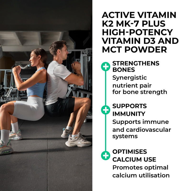 Vitamin D3 K2 and MCT Powder for Superior Absorption | Includes K2VITAL® MK-7 - A Premium Form of K2 | 60 Capsules | 3000iu D3 + 100μg K2 | Love Life Supplements - Premium UK Supplements
