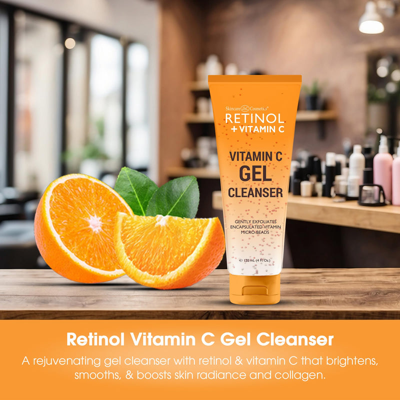LIVAURA Retinol + Vitamin C Cleanser Face Wash, Brightens and Reduces Signs of Aging, Fine Lines and Uneven Texture, 4 Oz