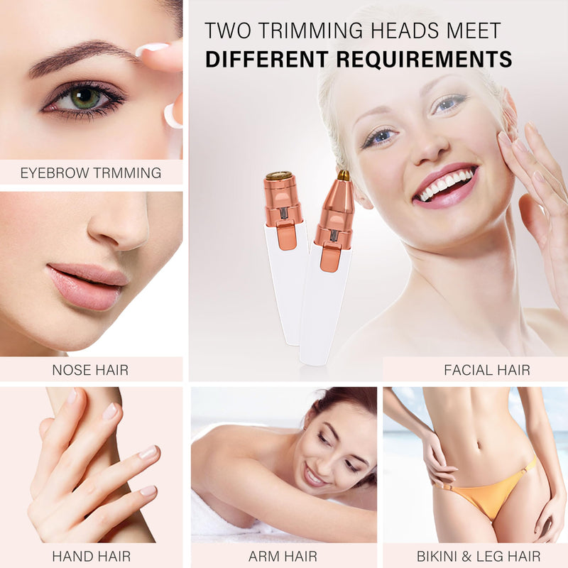[Australia] - Facial Hair Removal for Women & Eyebrow Trimmer 2 in 1, Electric Shaver&Portable Peach Fuzz Hair Razor,Rechargeable Remover for Pubic Lips Face Ear Hair,Body Hands, Chin Beard with Light 