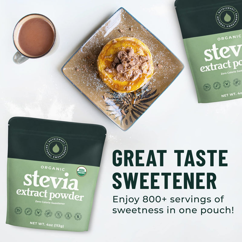 [Australia] - NatriSweet Stevia Powder, 4 oz, Pure Stevia Sweetener with No Additives, No Fillers, Zero Carbs, Zero Calorie, Organic Stevia Powder For Sugar Substitute, 300 Times Sweeter Than Sugar, 800+ Servings 