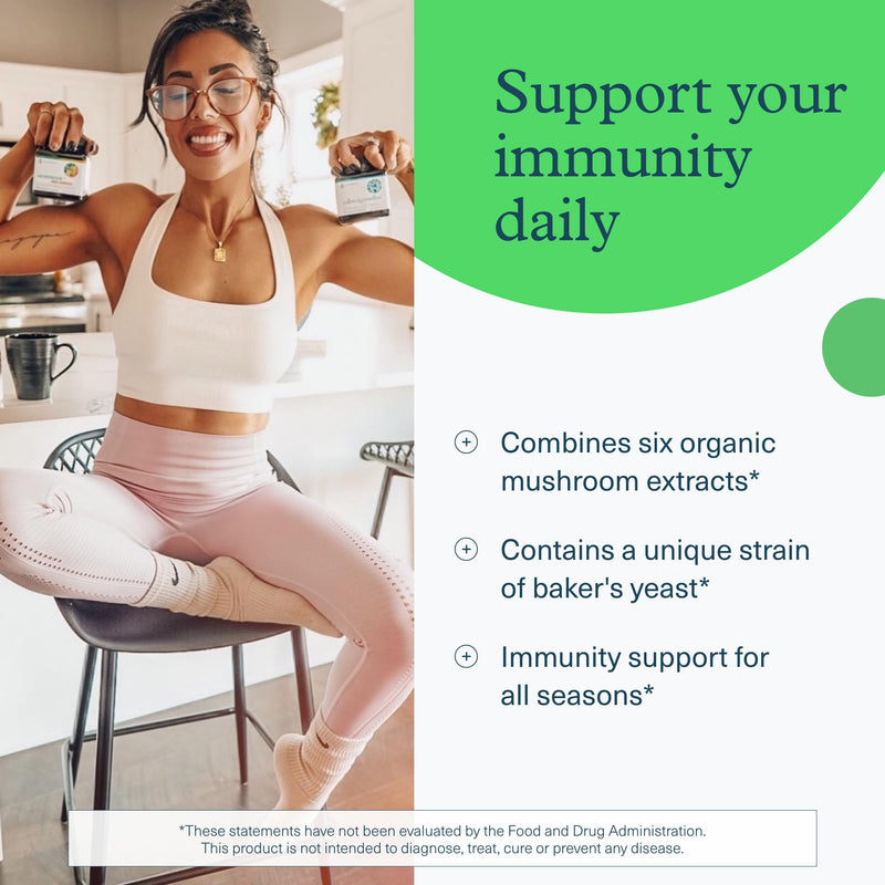 Youtheory Immune+ Daily Wellness, 60 Vegetarian Capsules, 20-Day Supply | Vegetarian Immune Support with Vitamin C, D3, and Zinc*, Mushroom Blend with Turkey Tail, Cordyceps, and Reishi