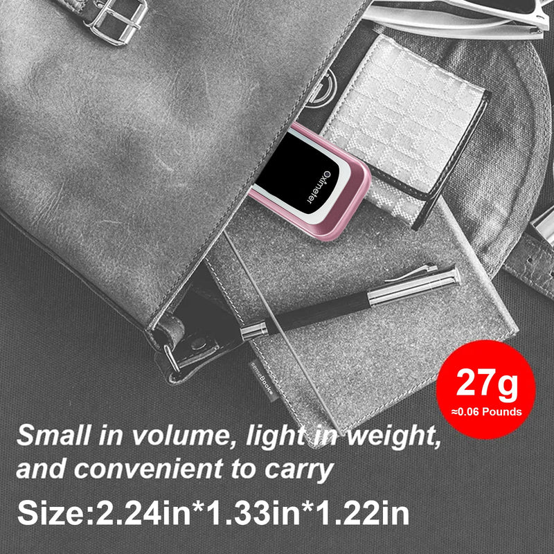[Australia] - TYNDALL Pulse Oximeter Rechargeable, Oximeter Finger with Pulse and Oxygen, Oxygen Monitor Fingertip, Heart Rate Monitor Finger, Oximetry for Sports Aviation Use Only (Pink) 