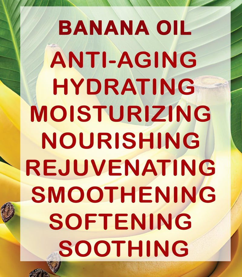 Botanical Beauty BANANA OIL 100% Natural Pure Virgin Unrefined Cold Pressed Carrier Oil for Face, Skin, Hair, Lip, Nails for Dry, Sensitive, Normal Skin 2 Fl Oz 60 ml