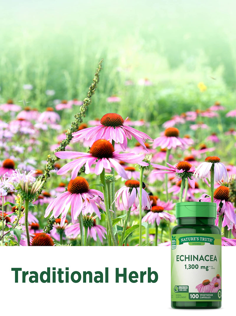 [Australia] - Echinacea Extract Capsules | 1300mg | 100 Count | Non-GMO & Gluten Free | by Nature's Truth 