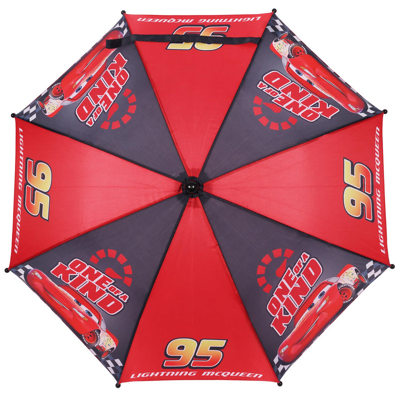 Concept One Lightning McQueen Umbrella for Kids | Red | Boys Umbrella with Curved Handle and Safety Tips | Fun Umbrellas for Rain | Boys with Curved Handle and Safety Tips, Fun Umbrellas for Rain