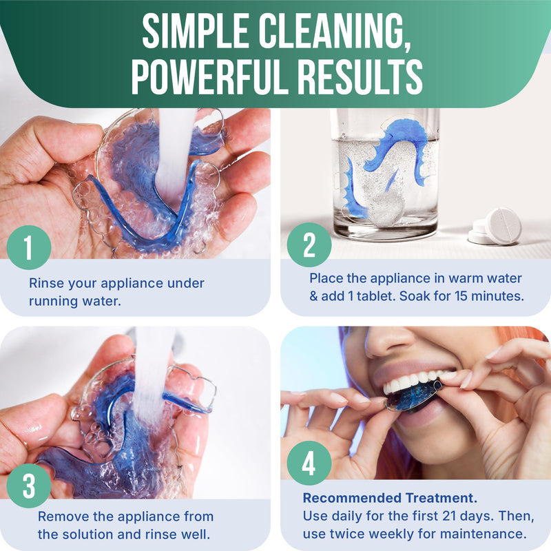 [Australia] - Retainer Cleaner Tablets, Invisalign Cleaner, Retainer Cleanser and Defogger, Denture Cleaning Tablets, Deep Clean Invisalign, Retainers, Dentures, Aligners, Night Guard, 5 Month Supply Pack of 1 