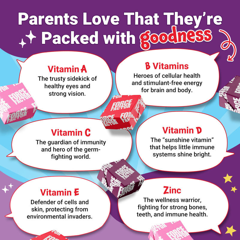 [Australia] - FORCE FACTOR Kids Multivitamin Super Chews, Kids Vitamins to Support Wellness, Immunity, Eye Health, & More with 18 Vitamins, Minerals, & Antioxidants, 2-Month Supply, Multi-Flavor, 60 Soft Chews 
