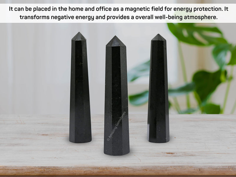 [Australia] - Black Tourmaline Crystal Towers ~ Natural Healing Crystal Point Obelisk for Reiki Healing and Crystal Grid (2" to 3" INCH) Black Tourmaline - 1 Pc 2-3 Inch (Pack of 1) 