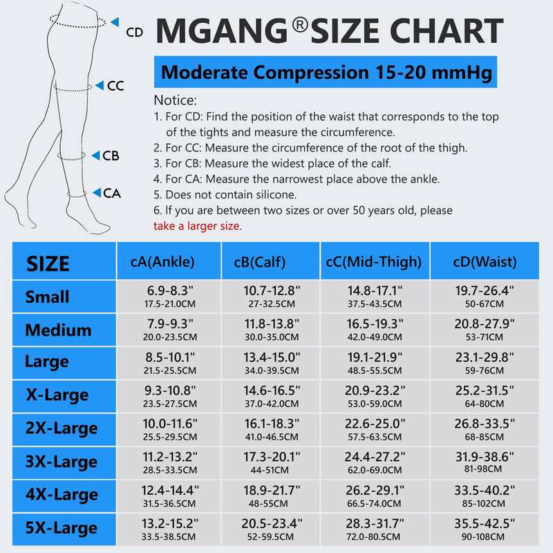 [Australia] - MGANG Medical Compression Pantyhose for Women & Men, Closed Toe, Opaque, Waist High Compression Circulation Leggings, 15-20 mmHg Firm Support Compression Hose for Varicose Veins, Edema, DVT, Beige XL X-Large 15-20mmhg Beige Closed-toe 