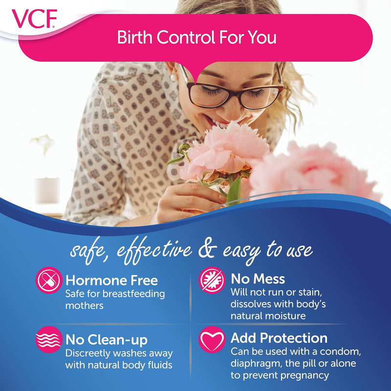 [Australia] - VCF Vaginal Contraceptive Film with Spermicide, 1 Box of 9 Prevents Pregnancy, Nonoxyl-9 Kills Sperm on Contact, Hormone-Free, Easy to Use, Unnoticeable, 9 Total 