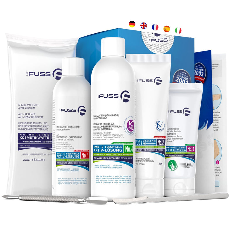 [Australia] - Mr. Fuss® Starter Kit 7-piece Edition Excell callus remover system package for gentle removal, including for manicures 