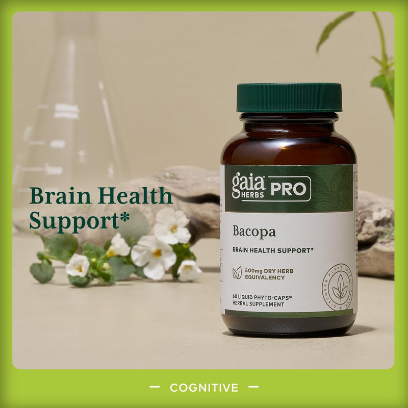 [Australia] - GAIA HERBS PRO Bacopa - Brain Health & Nootropic Support - 60 Liquid Phyto-Caps (30 Servings) 