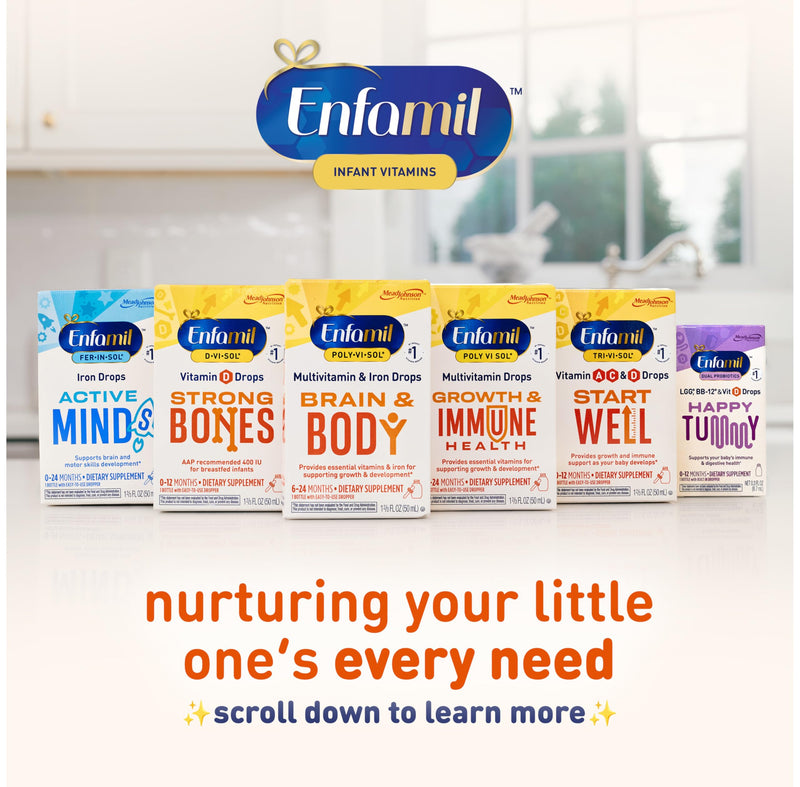 Enfamil Poly-Vi-Sol Liquid Multivitamin Supplement for Infants and Toddlers, 50 mL dropper bottle 1.66 Ounce (Pack of 1)