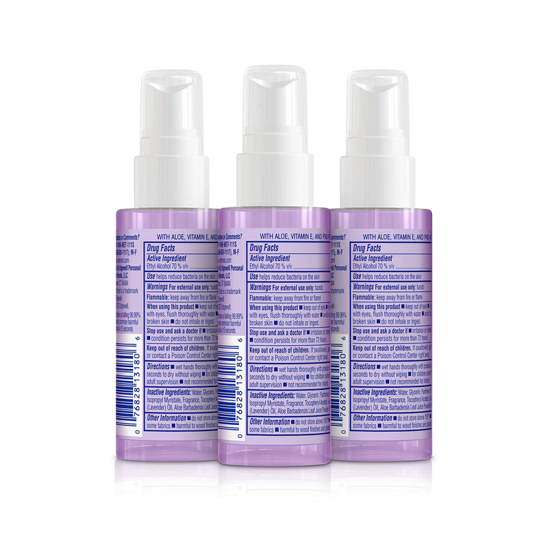 [Australia] - Wet Ones Hydrating Hand Sanitizer Mist | Spray Hand Sanitizer Travel Size, 1.95 oz. | Lavender-Scented Hand Sanitizer Spray (3 Pack) 