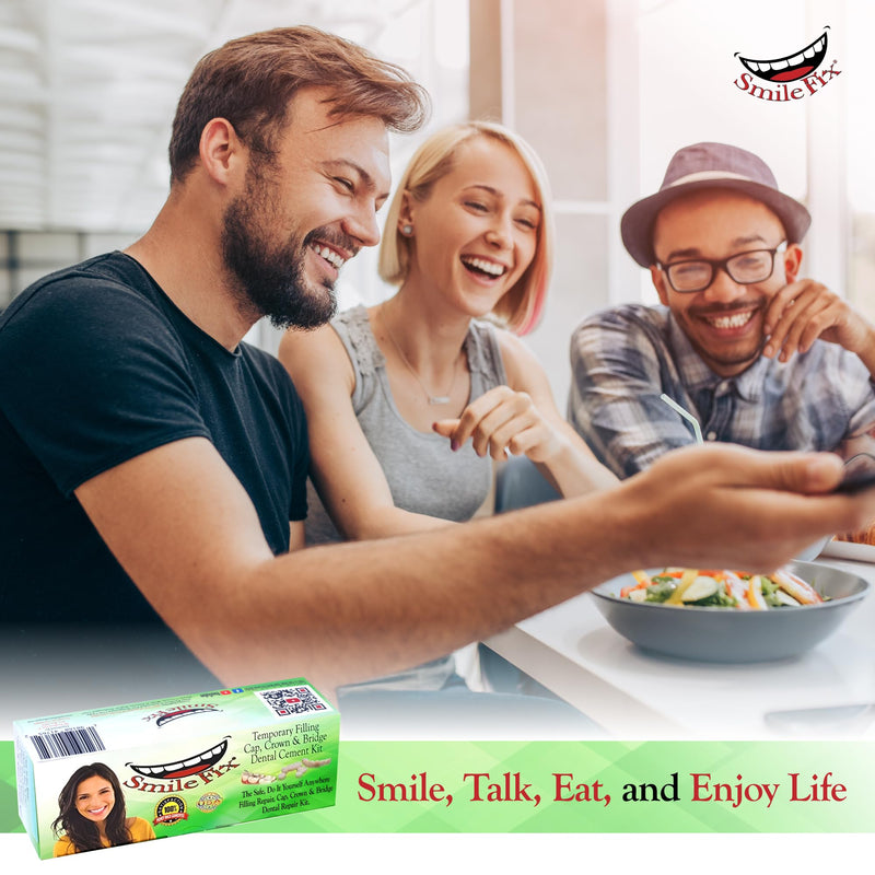 [Australia] - BF Products SmileFix Filling, Cap, Crown & Bridge Dental Repair Kit - Sturdy Zinc Oxide & Eugenol Oil Cement - Temporary Teeth Fix - Glue for Crowns & Bridges - Tooth Repairs - Smile Confidently 