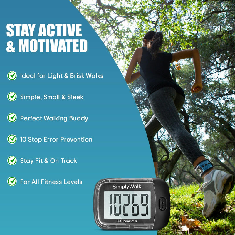 [Australia] - Simple Pedometer for Walking, Step Counter with Large Display, for Women Men Kids Seniors 