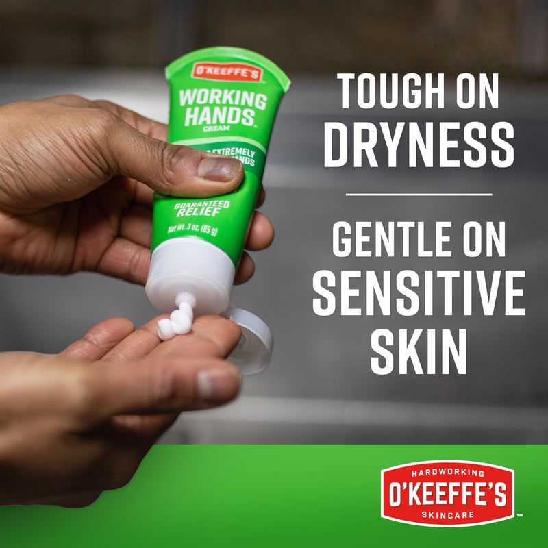 O'Keeffe's Working Hands Hand Cream for Extreme Dryness - 3 oz Tube (2 Pack) - Repairing Skincare for Cracked, Dry Hands 3 Ounce( Pack of 2 )