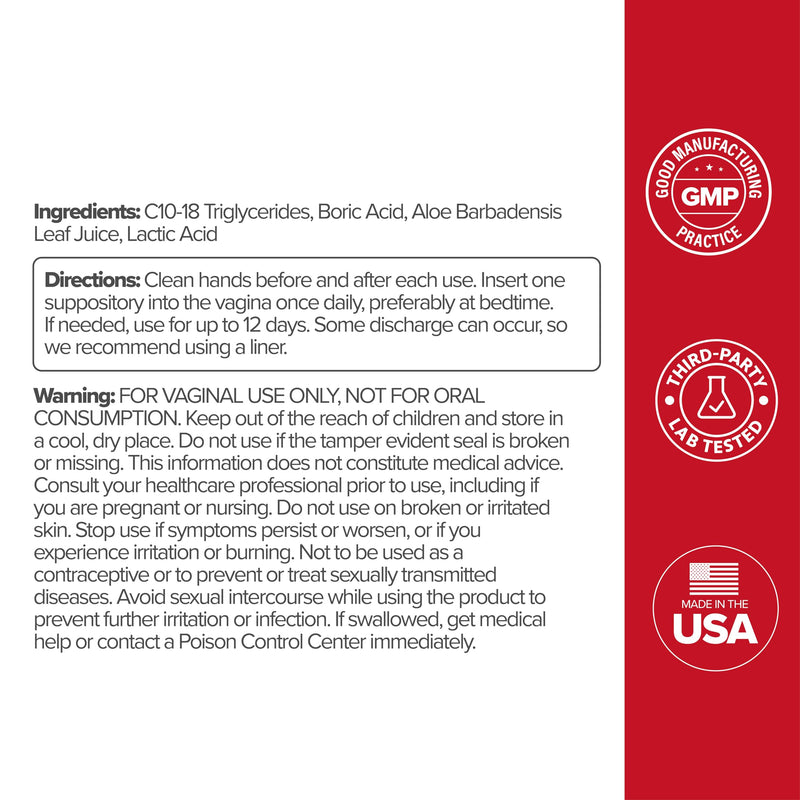 [Australia] - O Positiv URO Boric Acid Vaginal Suppository ‚Äì with Lactic Acid, and Aloe for Fast Relief and Vaginal Odor Control ‚Äì Vegan, Free from Parabens, Dyes, and Fragrances ‚Äì 12 Count (Pack of 1) 