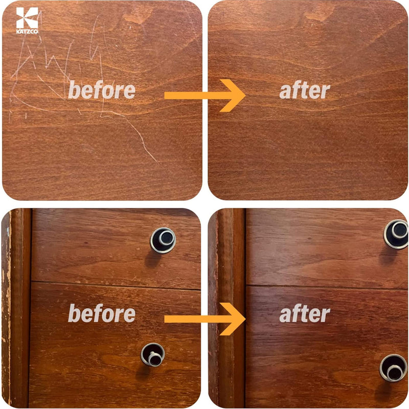 [Australia] - Katzco Furniture Repair Kit Wood Markers - Set of 34 - Markers and Wax Sticks with Sharpener - for Stains, Scratches, Floors, Tables, Desks, Carpenters, Bedposts, Touch-Ups, Cover-Ups 