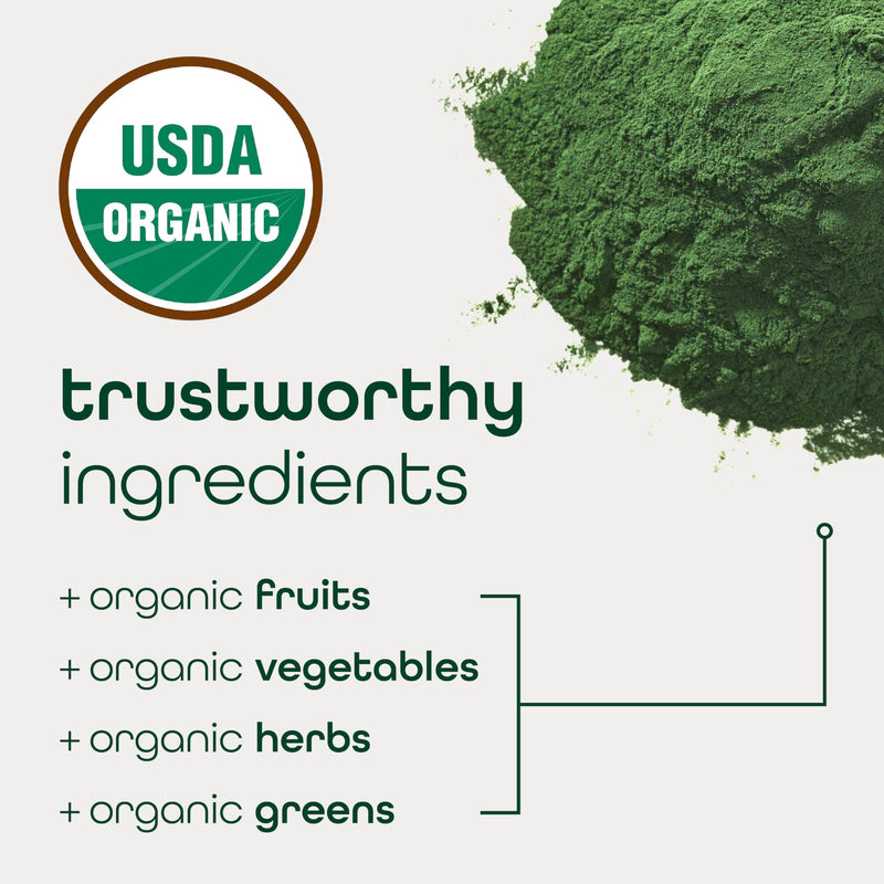 [Australia] - Zena Nutrition Organic Super Greens Powder, 70+ Superfoods, 0 Sugar, 3G Fiber, Spirulina, Chlorella, Antioxidants, Prebiotics/Probiotics, Digestive Enzymes, Mixed Berry, 30 Drink Mix Packets 30 Servings (Pack of 30) 