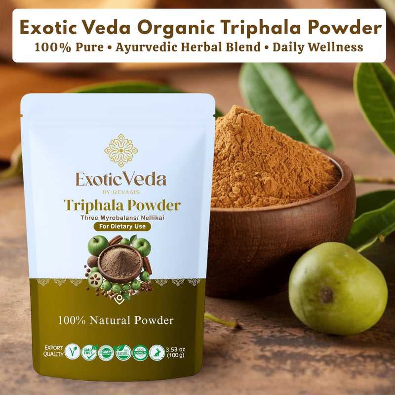 [Australia] - Organic Triphala Powder - Detox Cleanse for Lung, Liver, Colon, and Gut Health - Herbal Skin Care and Fiber Powder - Detox Cleanse 100g 