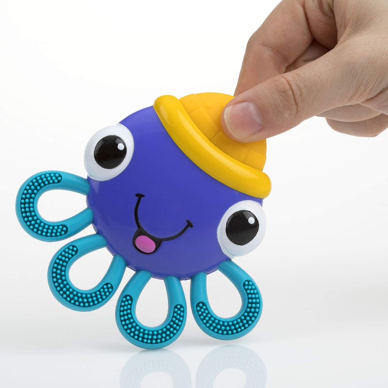 [Australia] - Nuby Vibe-eez Vibrating Teether - Battery Powered - Textured Surface and Easy to Grasp Toy for Baby Teething Relief - 3+ Months - Octopus 