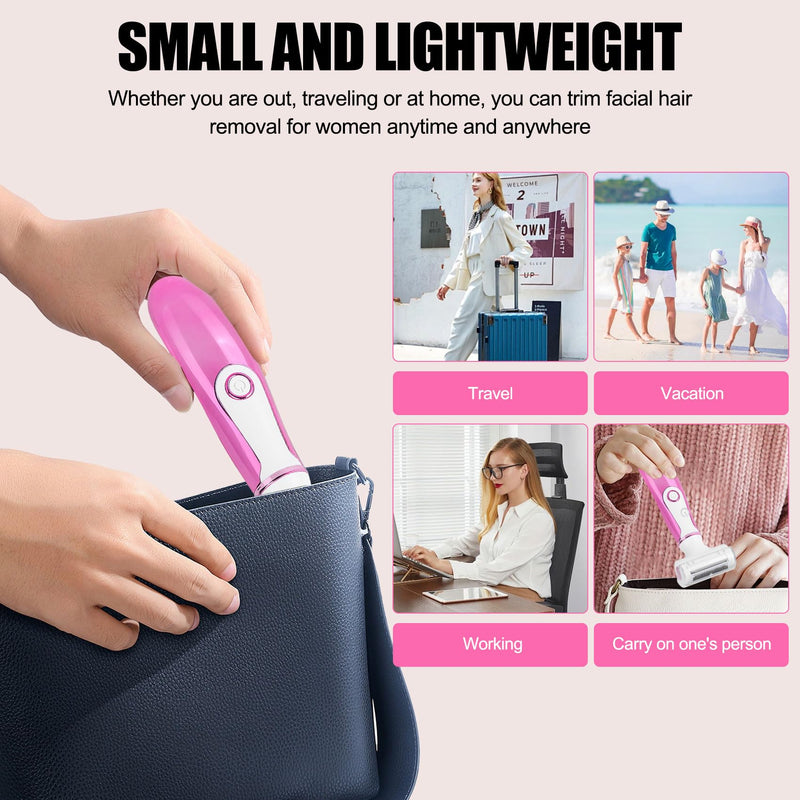 [Australia] - Women Face Epilator, 4-in-1 Body Shaver and Facial Epilator, Hair Removal for Face, Waterproof Facial Hair Remover for Armpits, Arms, Legsm, Bikini 