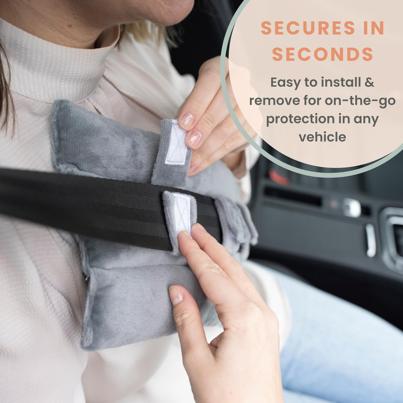 [Australia] - MOYOAMA Seat Belt Pillow Post Surgery- Seatbelt Pillows for Post-Surgery, Chemo Port Pillow for Seat Belt, Port Pillows for Chemo Patients Seatbelt, Seatbelt Cushion for Heart Surgery Recovery Gifts Grey 
