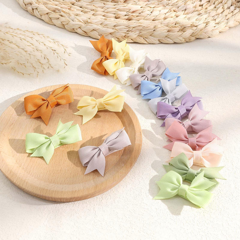 [Australia] - 24PCS 2inch Baby Hair Clips, Oaoleer Baby Girls Fully Lined Baby Bows Hair Pins Tiny Hair Bows Alligator Clips for Baby Girls Infants Toddlers 12 Colors in Pairs (Style D) Style D 