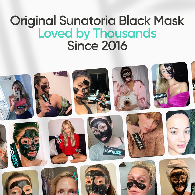 SUNATORIA Original Black Peel Off Face Mask – Charcoal Pore Mask – Helps Remove Excess Oil & Lift Away Surface Impurities – Botanical Extracts & Vitamins A, E, B5 – 2.04 fl oz Turquoise