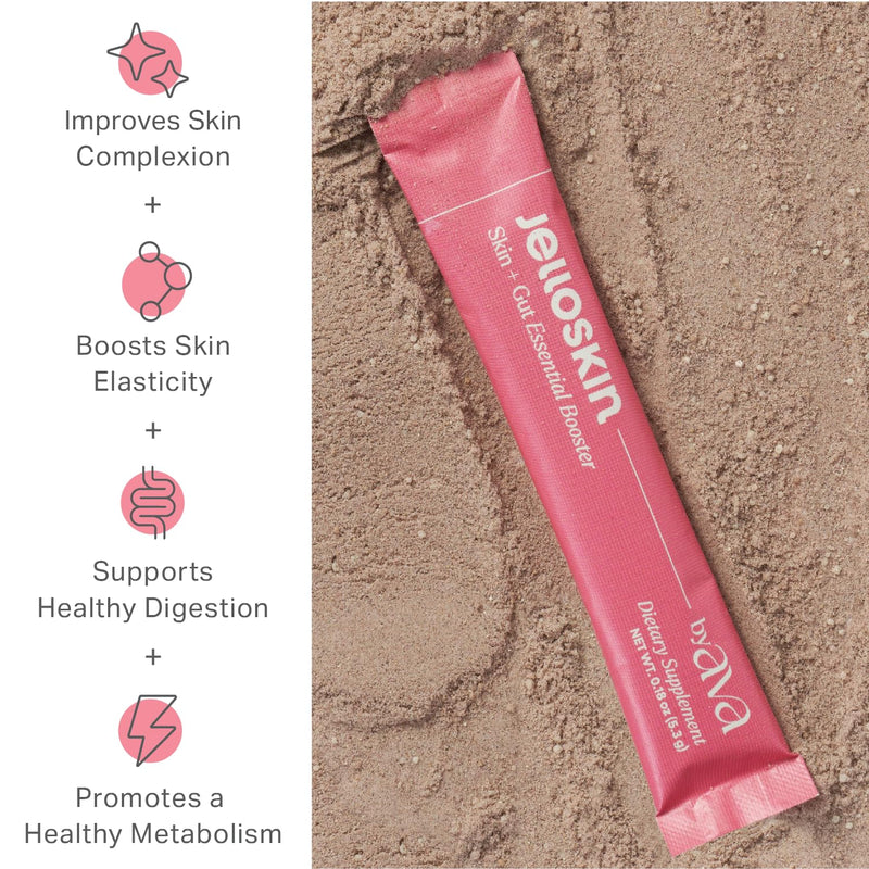 byAVA Skin and Gut Prebiotic Booster Powder, L-Glutamine 1500mg, 30ct | Camu Camu Vitamin C, Zinc + Niacinamide for glow; spirulina, goji & maqui berry superfoods; vegan, no added sugar