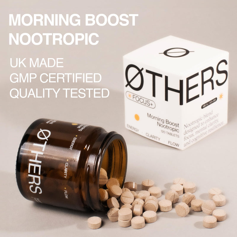 ØTHERS Focus+ Nootropic Supplement | Support Clarity, Energy & Mental Balance Without Jitters | Lion’s Mane 15:1, L-Theanine, Rhodiola Rosea, Bacopa Monnieri | 120 Micro Tablets | UK Made