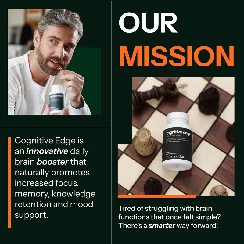 [Australia] - Natural Brain Support Supplement - Memory, Focus, Stress, Relaxation - Ashwagandha, L-theanine, Astaxanthin, Rhodiola, PQQ - 60 Cognitive Edge Capsules 