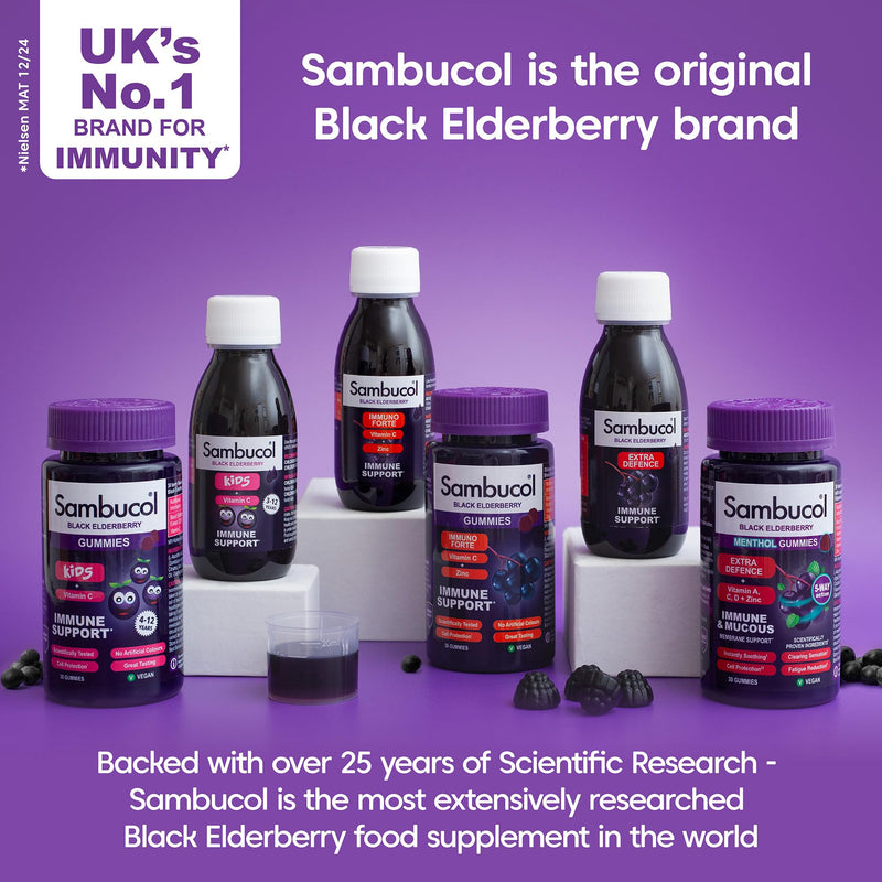 Sambucol Natural Black Elderberry Kids Liquid | Vitamin C | Immune Support Supplement | 230ml 230 ml (Pack of 1)