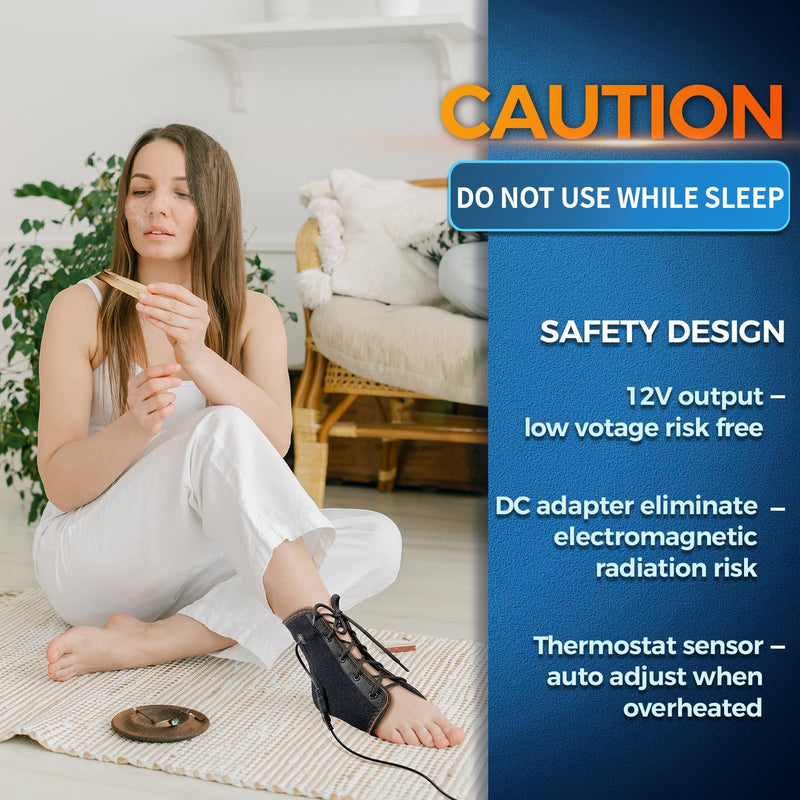 sticro Ankle Heating Pad with Lace-up Design for Sprained Ankle & Achilles Tendonitis Recovery, Auto-Off Heating Pad for Foot Pain Relief with 3 Heat & 5 Timer Settings for Men/Women(S/M)