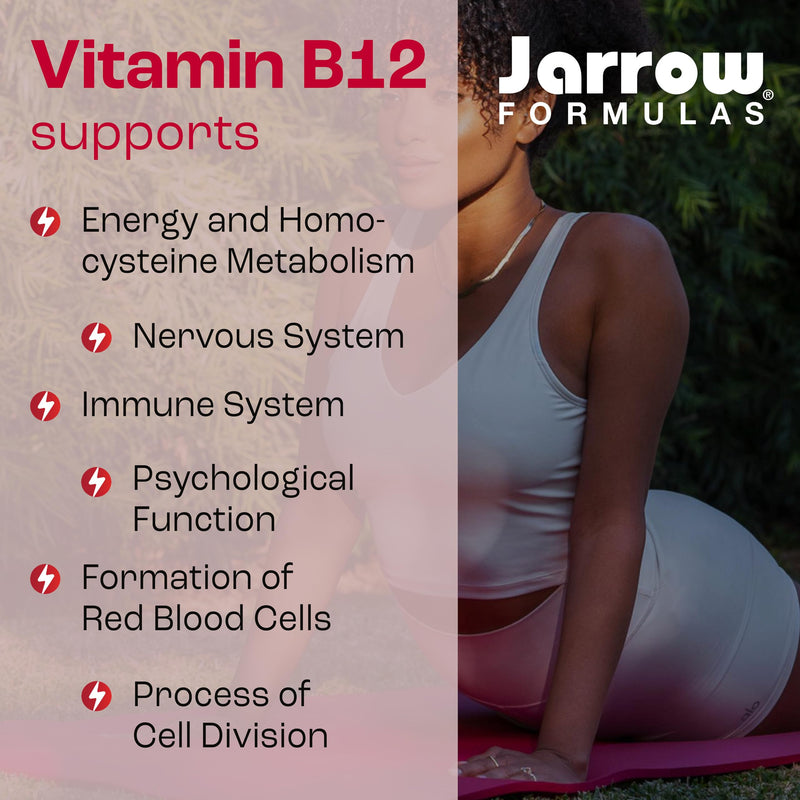 Jarrow Formulas, Methyl B12, 1000mcg, 2 Day Depot, Lemon Flavour, 100 Vegan Chewable Tablets, Gluten Free, Vegetarian, Soy Free, GMO Free, Vitamin B12 Supplement