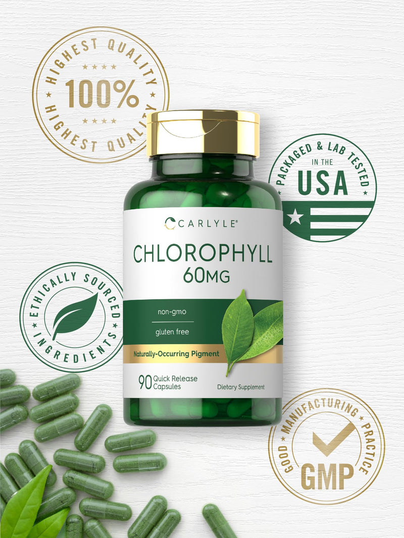 [Australia] - Carlyle Chlorophyll Pills | 90 Capsules | Naturally Occurring Pigment | Chlorophyll Concentrate Supplement | Non-GMO, Gluten Free Complex 