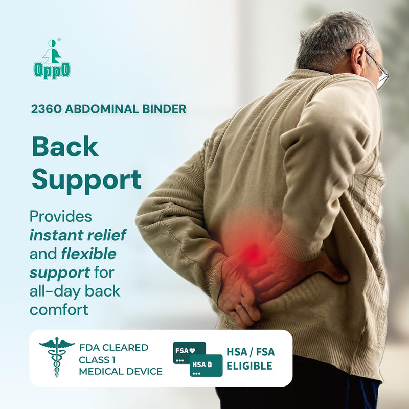 OPPO 2360 Abdominal Binder - Breathable Postpartum Postoperative Wrap - Compression Wrap for Men and Women (Grey, Medium, 1-Pack) Grey